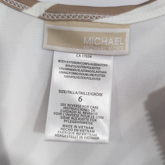 Michael Kors Long Sleeve Rashguard sz 6 Women Swimsuit New Beah surf swimming MK - Picture 5 of 10